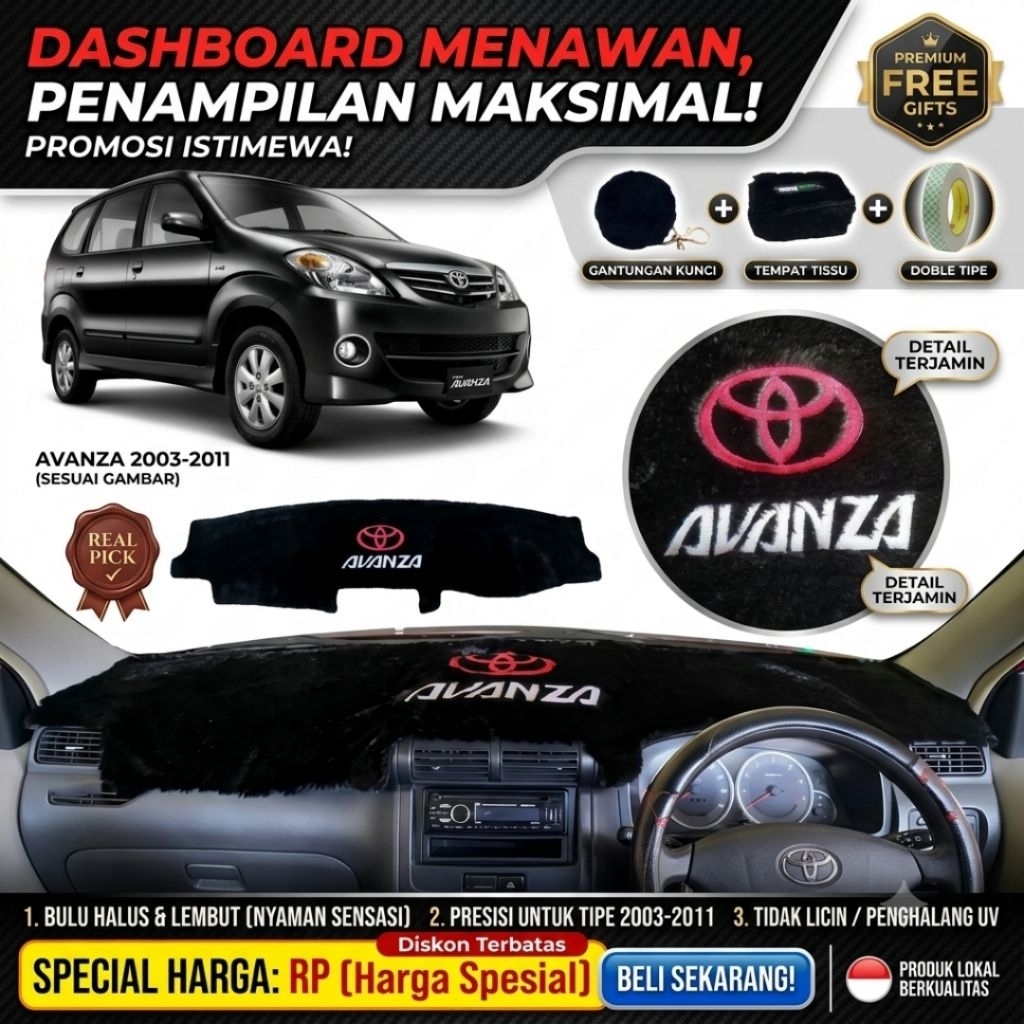 alas cover dashboard mobil Avanza lama // cover alas karpet pelindung dashboard mobil toyota avanza 