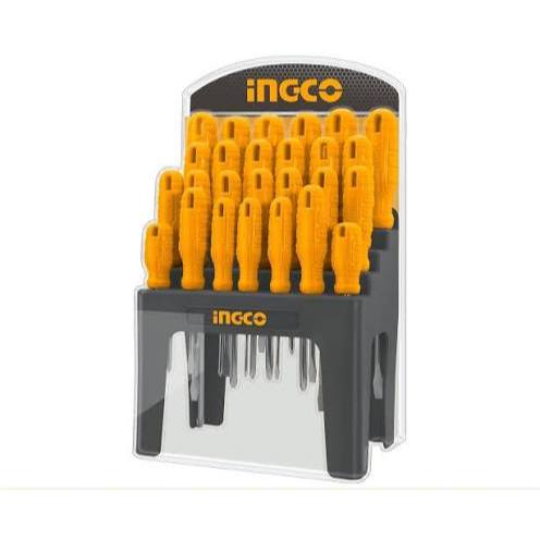 INGCO 26Pcs Screwdriver Set Obeng Gagang Fiber Komplit HKSD2658