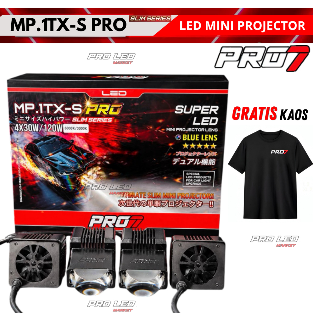 [GRATIS KAOS] LAMPU MINI PROJIE SLIM SERIES PRO7 MP1TX-S PRO MP1TXS PRO SLIM SERIES ULTIMATE MP.1TX-
