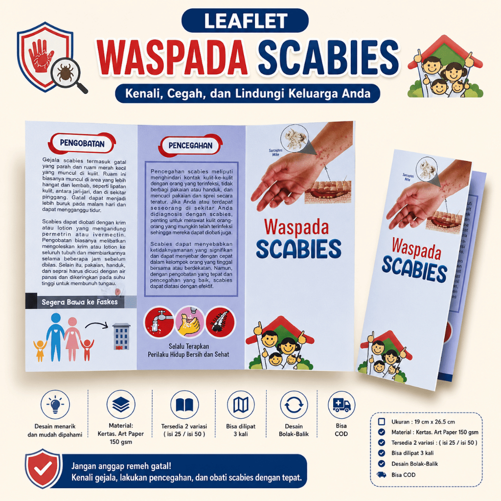 Leaflet Waspada Scabies - Gejala Scabies - Penyakit Kulit - Kudis