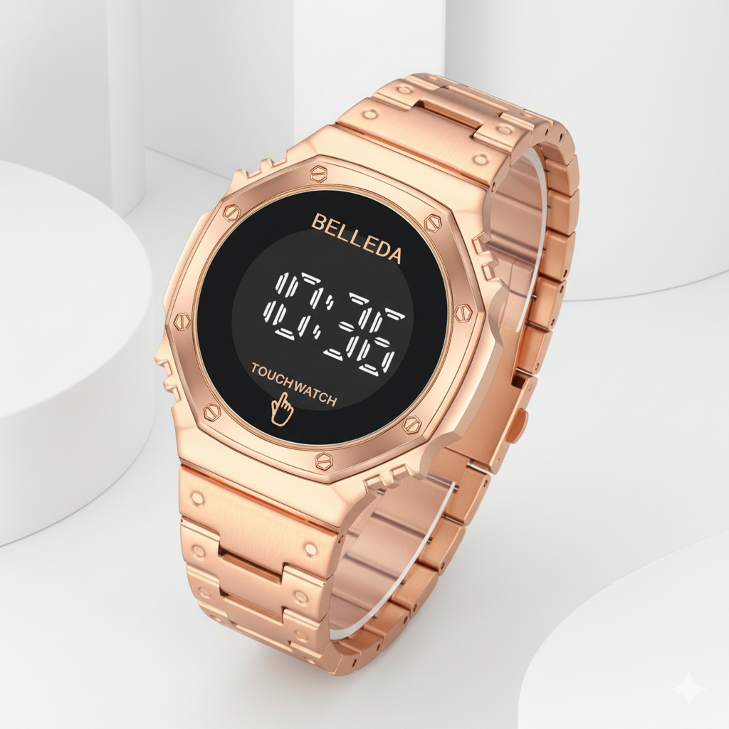 Jam Tangan Pria BELLEDA 9420 Digital Touch Screen Tali Stainless Anti Air 30 meter