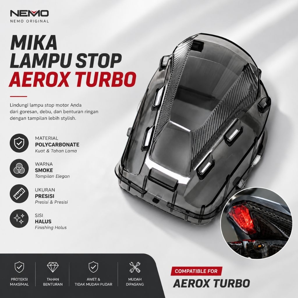 Nemo Mika Stop Aerox Turbo Aerox Alpha / Tutup Tangki Aerox Turbo