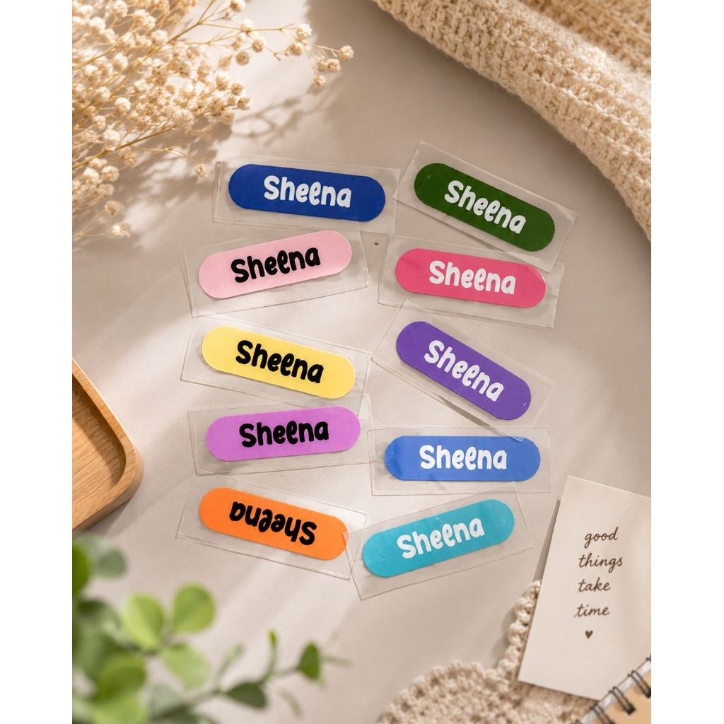 Sticker Baju Custom Nama Label Printing Kain (Label DTF Bisa Ditempel pakai Setrika