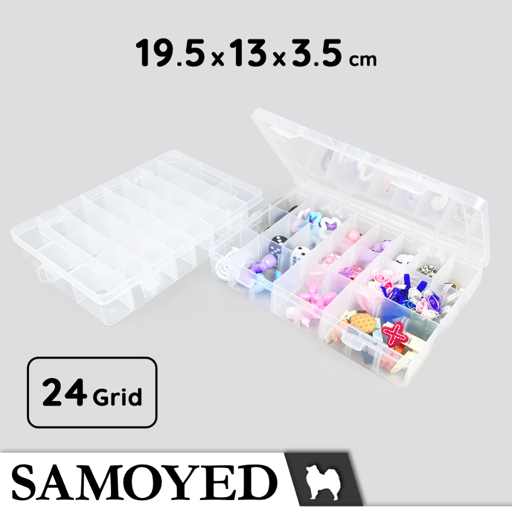 SAMOYED BX-G24-195M Tempat / Kotak Plastik PP Penyimpanan Serba Guna 24 Sekat / Detachable Grids / P