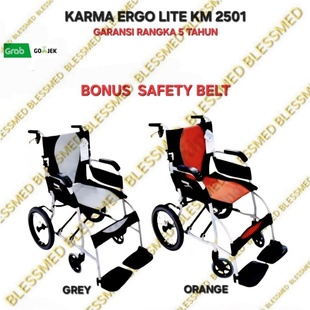Kursi Roda Karma Ergo Lite KM 2501 EuKarma TRAVEL (KHUSUS GOJEK & GRAB)