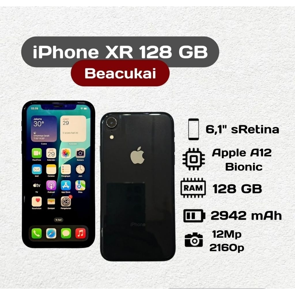 Apple iPhone XR 128 GB Second Inter Beacukai
