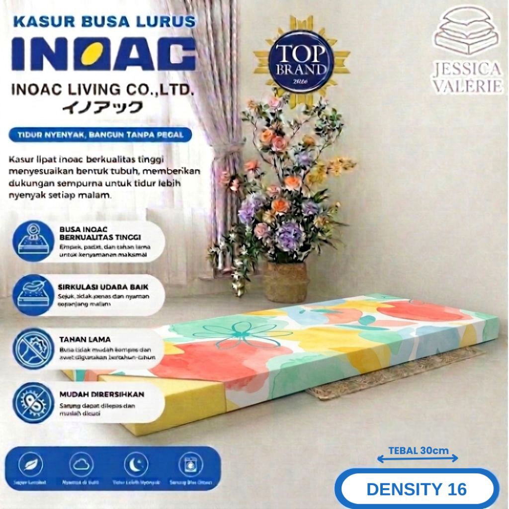kasur inoac | inoac official original | Kasur Busa Lurus Inoac Tebal 30cm Density 16 Garansi 10 Tahu