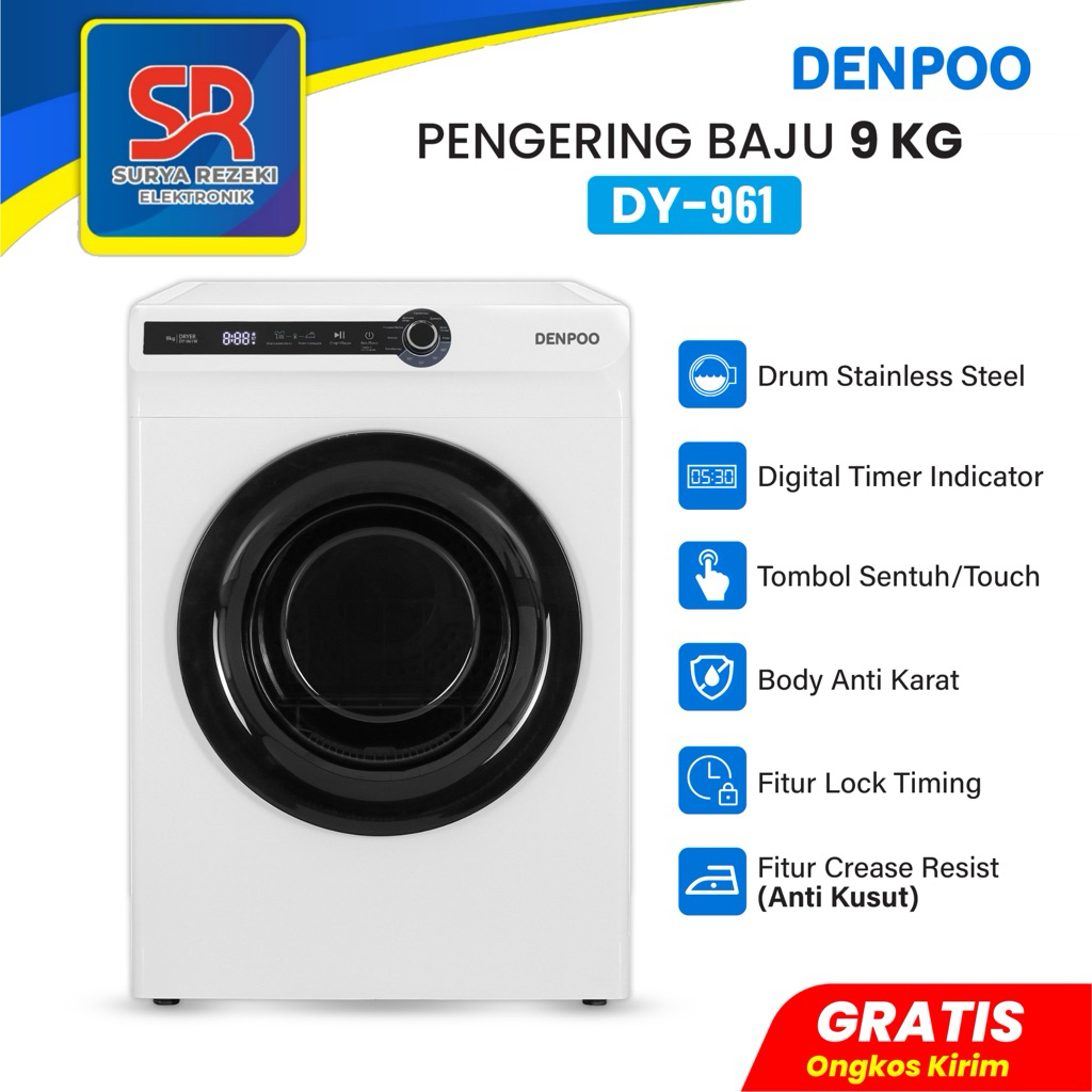 Denpoo Mesin Dryer DY 961 Mesin Pengering Pakaian Laundry