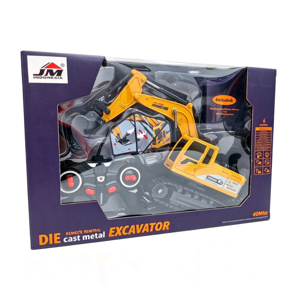 Excavator Remote Control 360° Bisa Mengeruk Lampu Mainan Anak Rechargeable