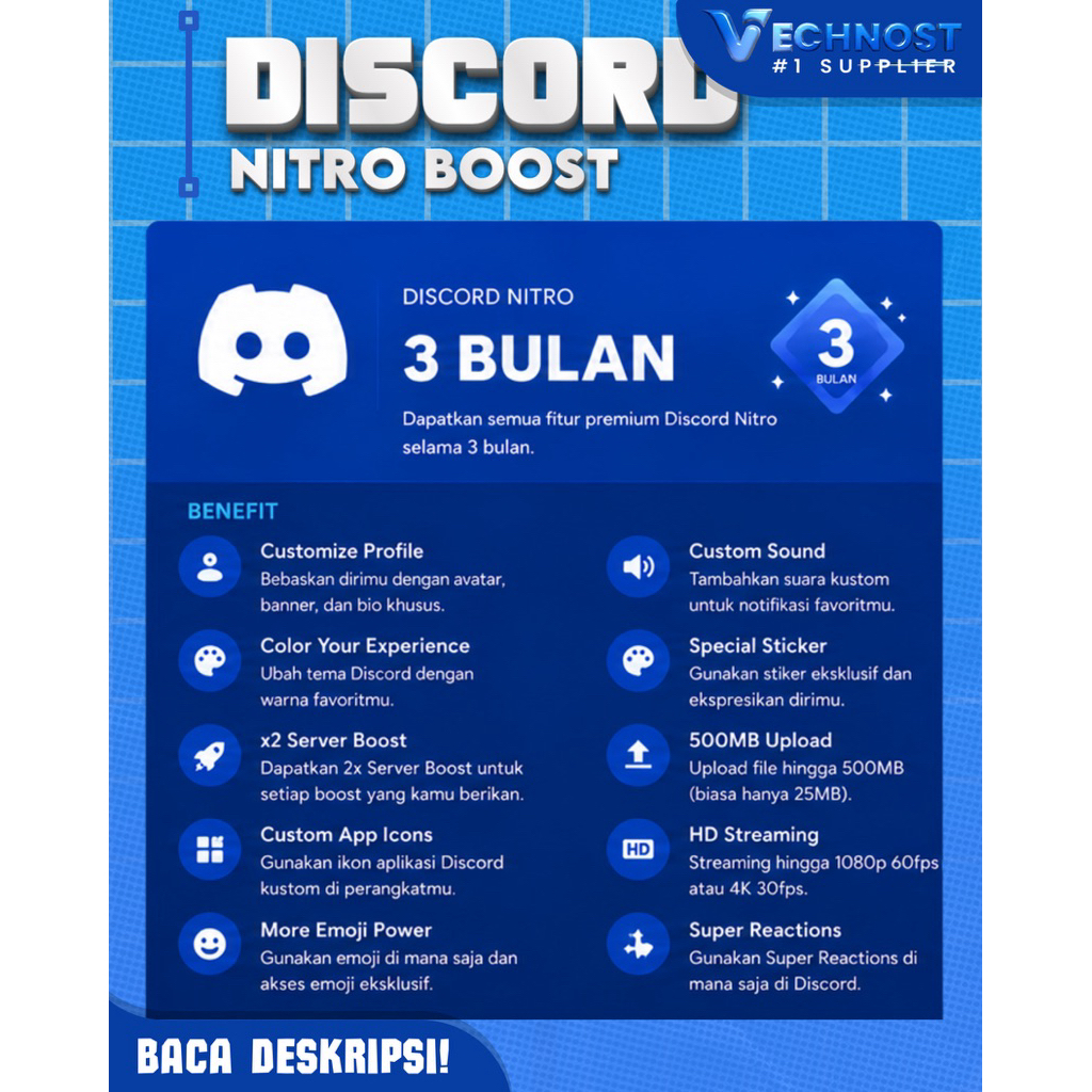DISCORD NITRO + 2 SERVER BOOST