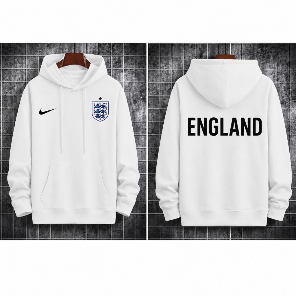 Jaket Timans England-Jaket Hoodie Bola Premium-Hoodie England Tulisan belakang