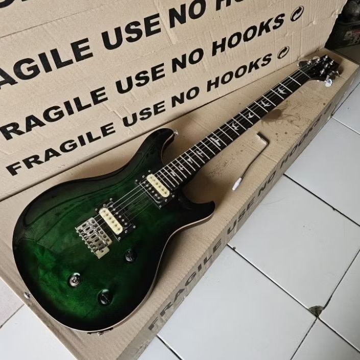 Gitar PRS custom pabrikan PU GNB korea warna hijau