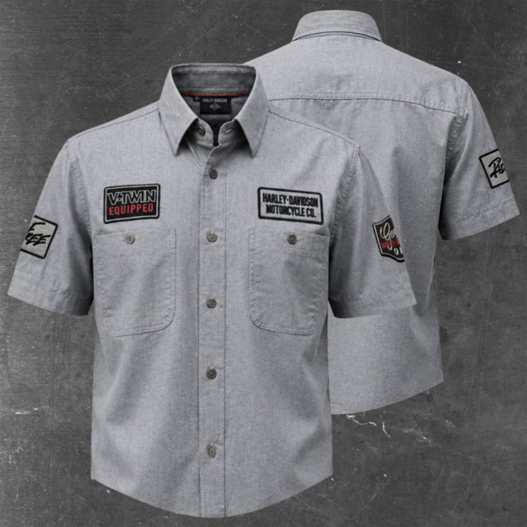 Kemeja HARLEYDAVIDSON TwoTone VTwin Patch 093