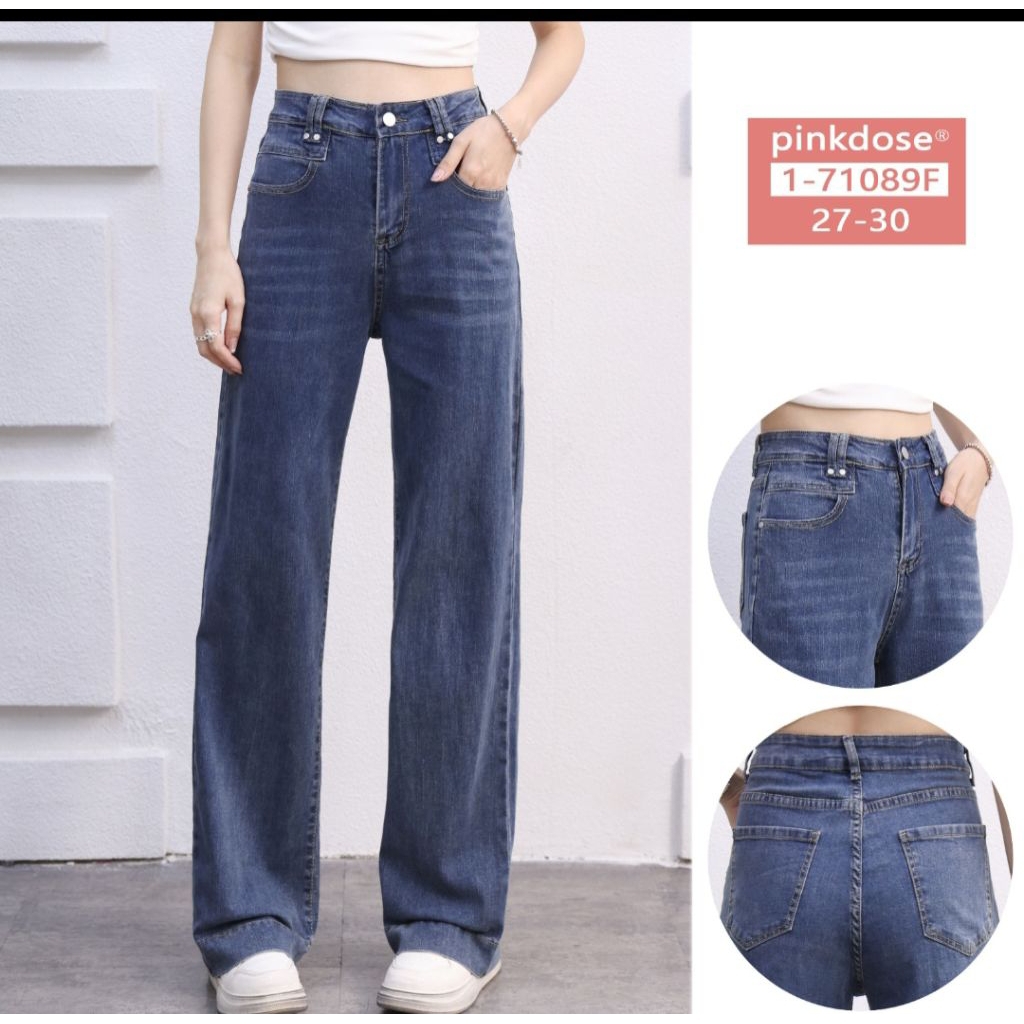 New Arrival Celana Jeans Straight Original Pinkdose Bahan Stretch Import Premium Quality