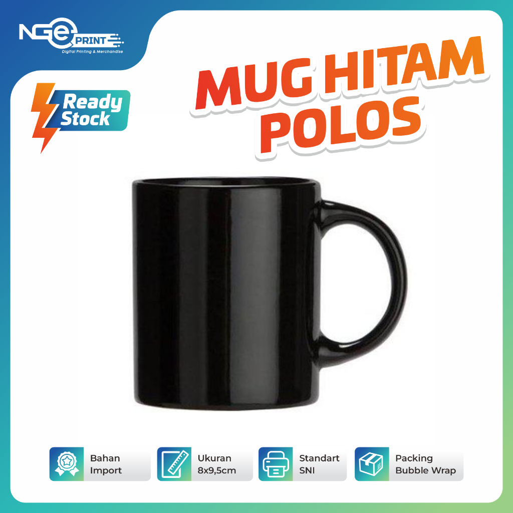 MUG HITAM POLOS