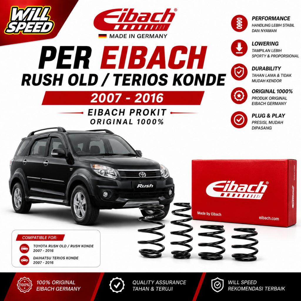PER CEPER LOWERING KIT EIBACH RUSH OLD RUSH TERIOS KONDE 2007-2016 ORIGINAL PER PERFORMANCE
