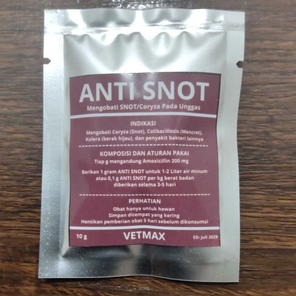 (VETMAX) ANTI SNOT 10 gram - Mengobati Coryza Snot Pada Unggas Ayam Bebek Itik Ayam Bangkok Philipin