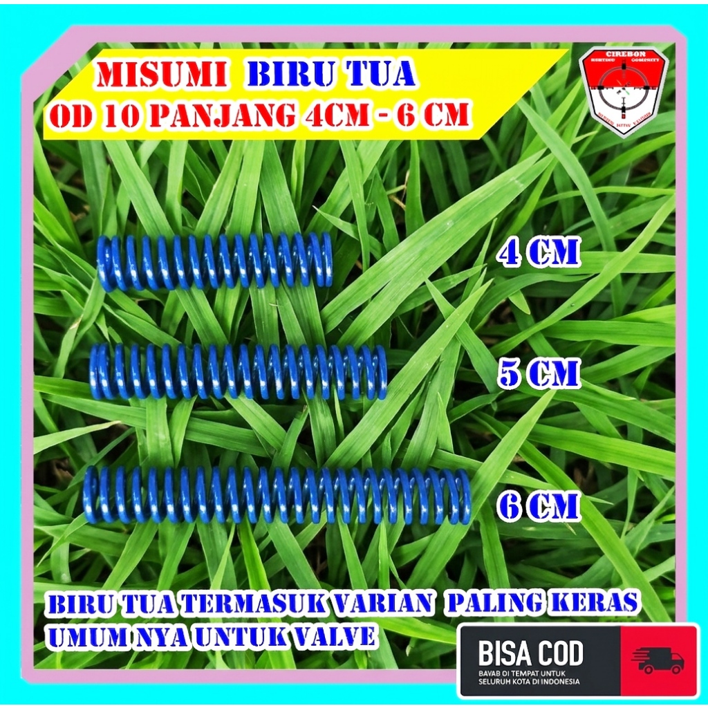 per valve biru od 10 panjang 4- 6 cm untuk kesetabilan