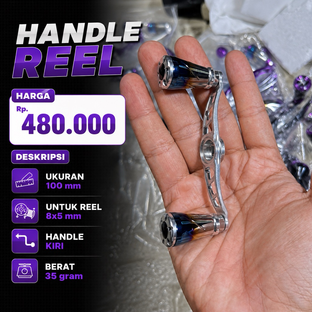 Handle knob reel baitcasting
