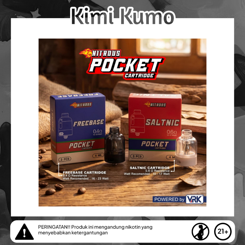 NITROUS POCKET CARTRIDGE 0.4OHM & 0.6OHM BY KOKO SARANG 100% AUTHENTIC