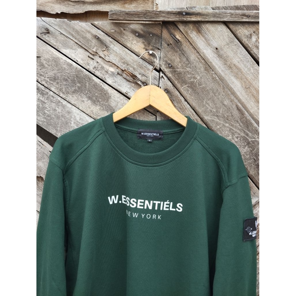 CREWNECK W.ESSENTIELS GREEN ( SIZE L )