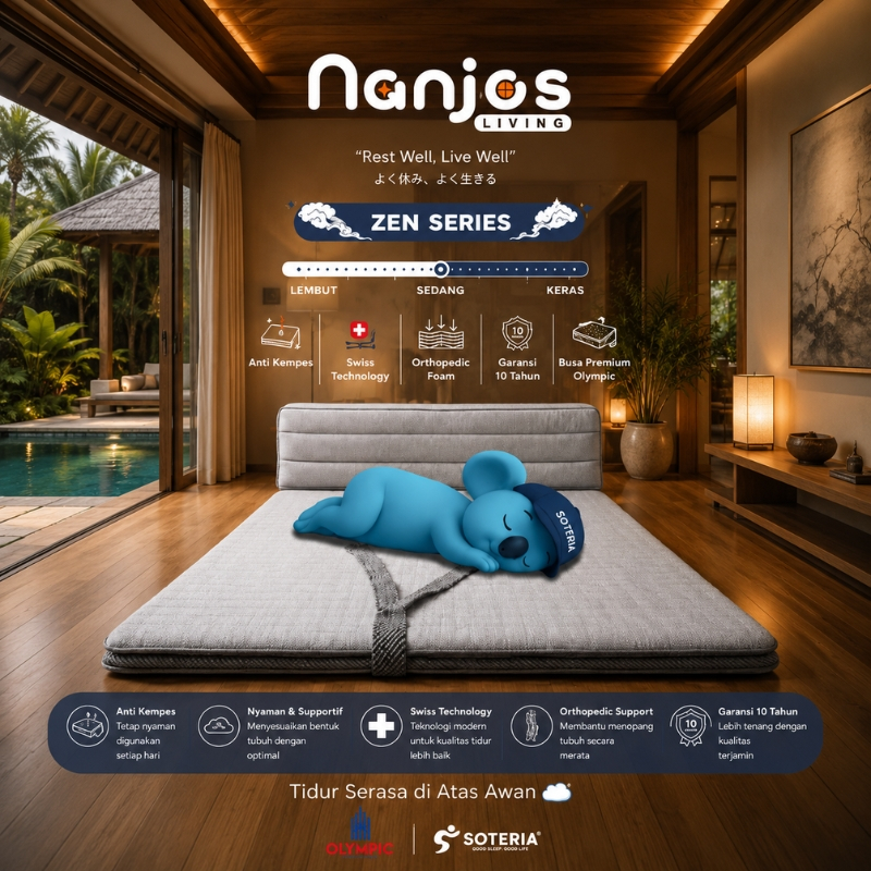 Soteria Cloudroll Series Kasur lipat Bantalan Busa Lembut Premium Anti Kempes / Kasur Matras Travel 