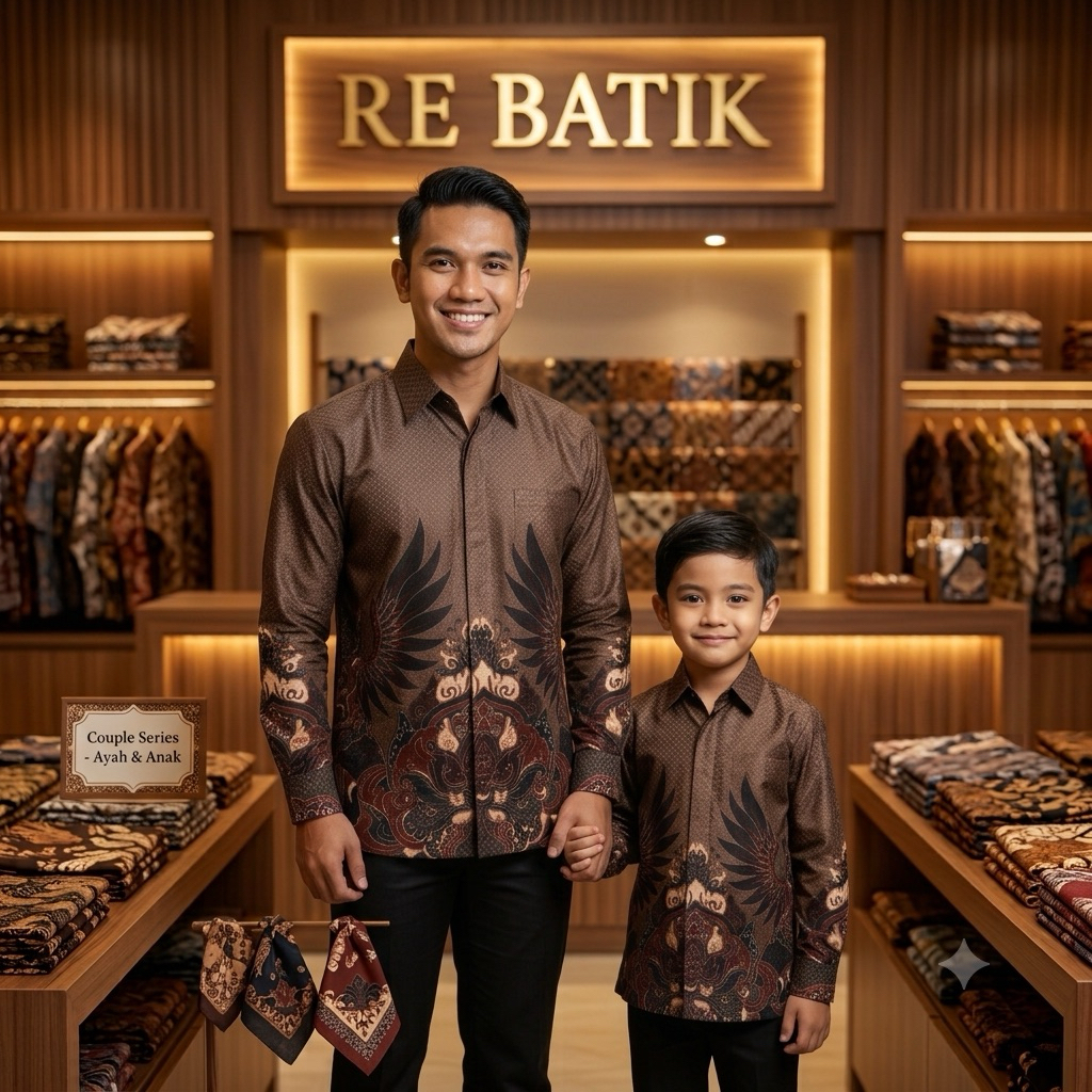 Kemeja batik Coklat milo mahogani kain dobi premium ayh ank