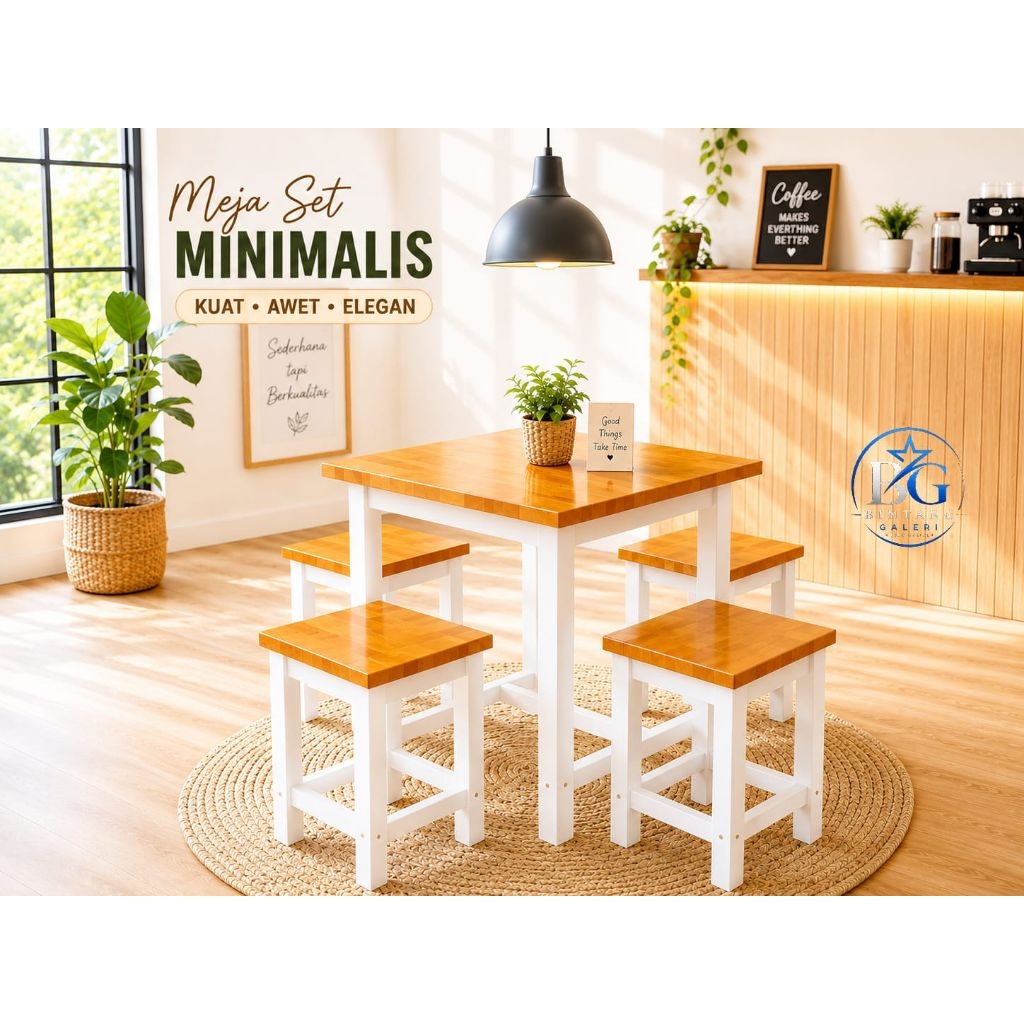Meja Makan Minimalis Set 4 Kursi Meja Cafe Minimalis 1 Set Kursi 4 Kuat Dan Kokoh