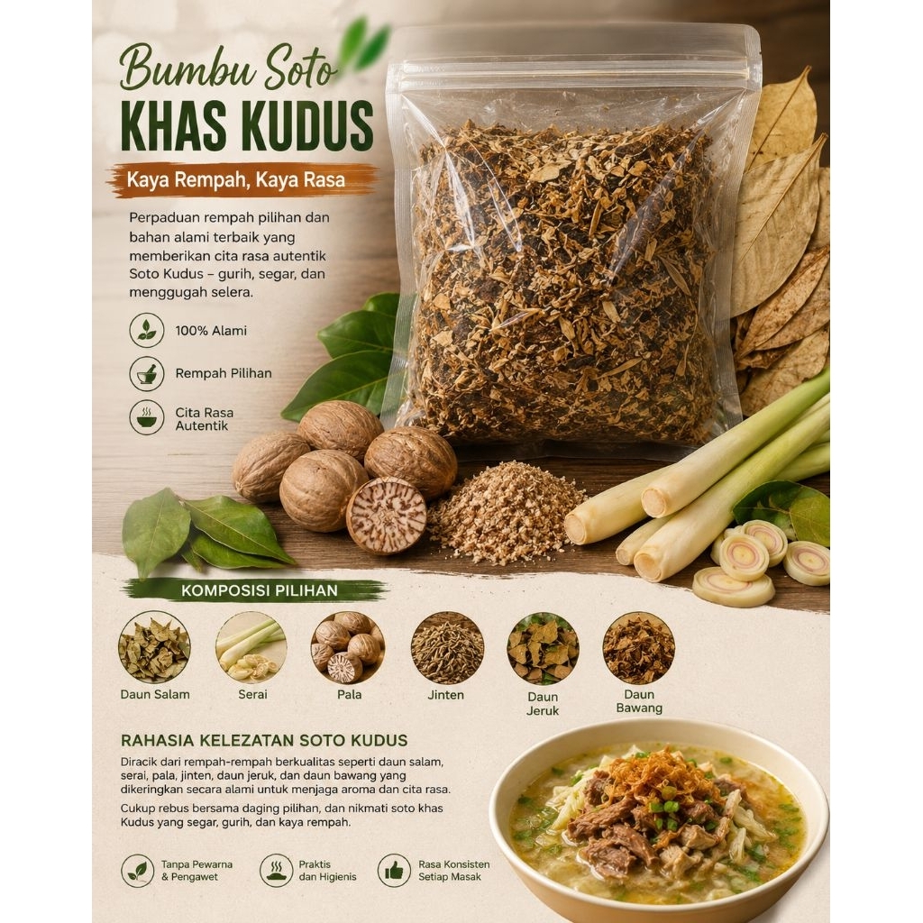 Bumbu Soto Khas Kudus | Racikan Rempah Pilihan | Siap Pakai | Aroma Gurih & Harum
