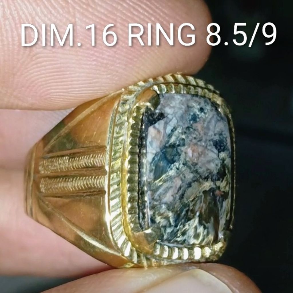 NATURAL PIETERSITE / BATU BULU MACAN PIETERSITE PITERSITE RING KOIN HANDMADE
