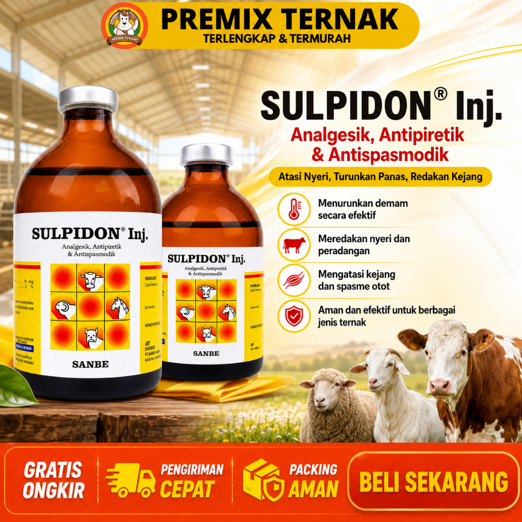 SULPIDON 50 ML SULPIDON 100 ML SANBE - Obat Pereda Sakit Hewan Analgesik Antipiretik SANBE