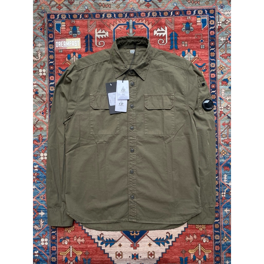 Overshirt Button Cp Company Gabardine Olive