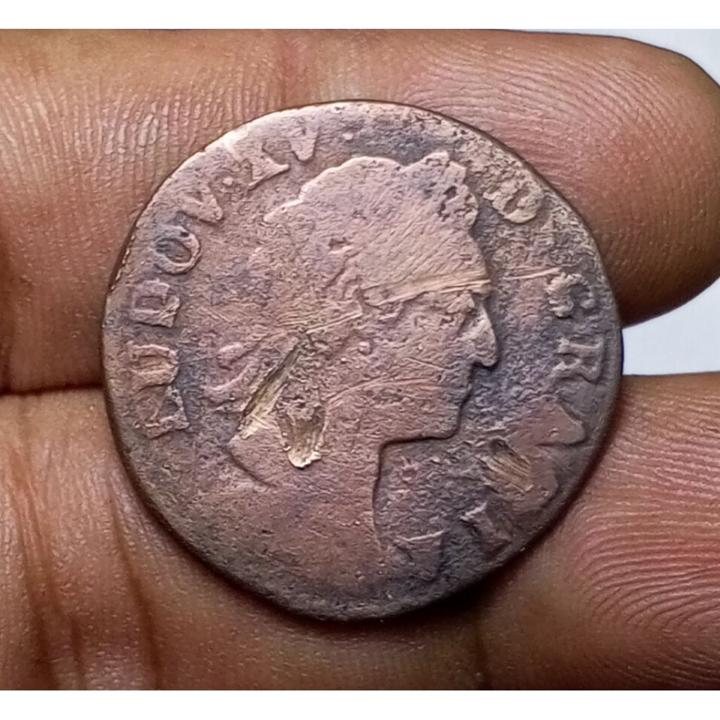 Koin Perancis Double Tournois Louis XIII 1631