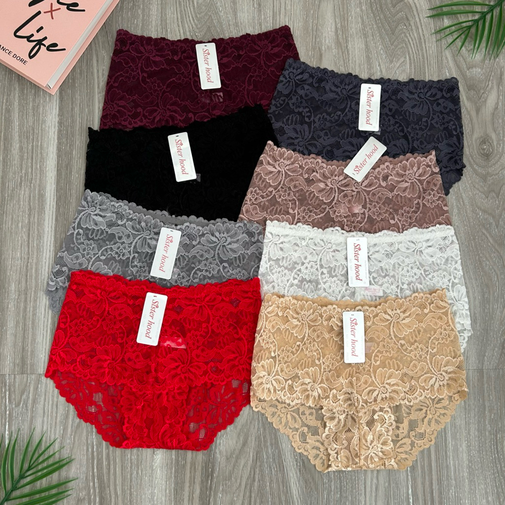 Celana Dalam Renda Wanita Lace Panty Transparan Boyshort Hipster Sexy Sisterhood 1297 Import Bangkok