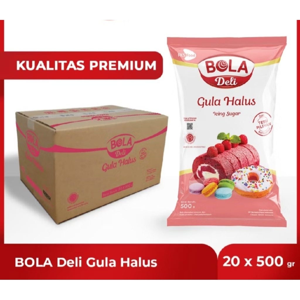 BOLA Deli Gula Halus 500 gr 1DUS 20pcs