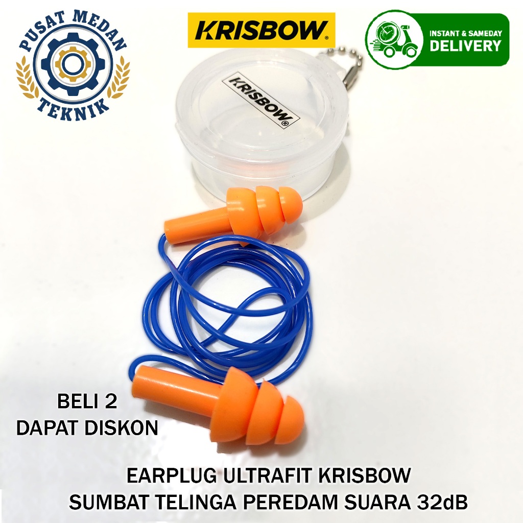 Earplug Krisbow Penutup Telinga Anti Bising Kedap Suara Sumbat Telinga Peredam Suara Pelindung Telin