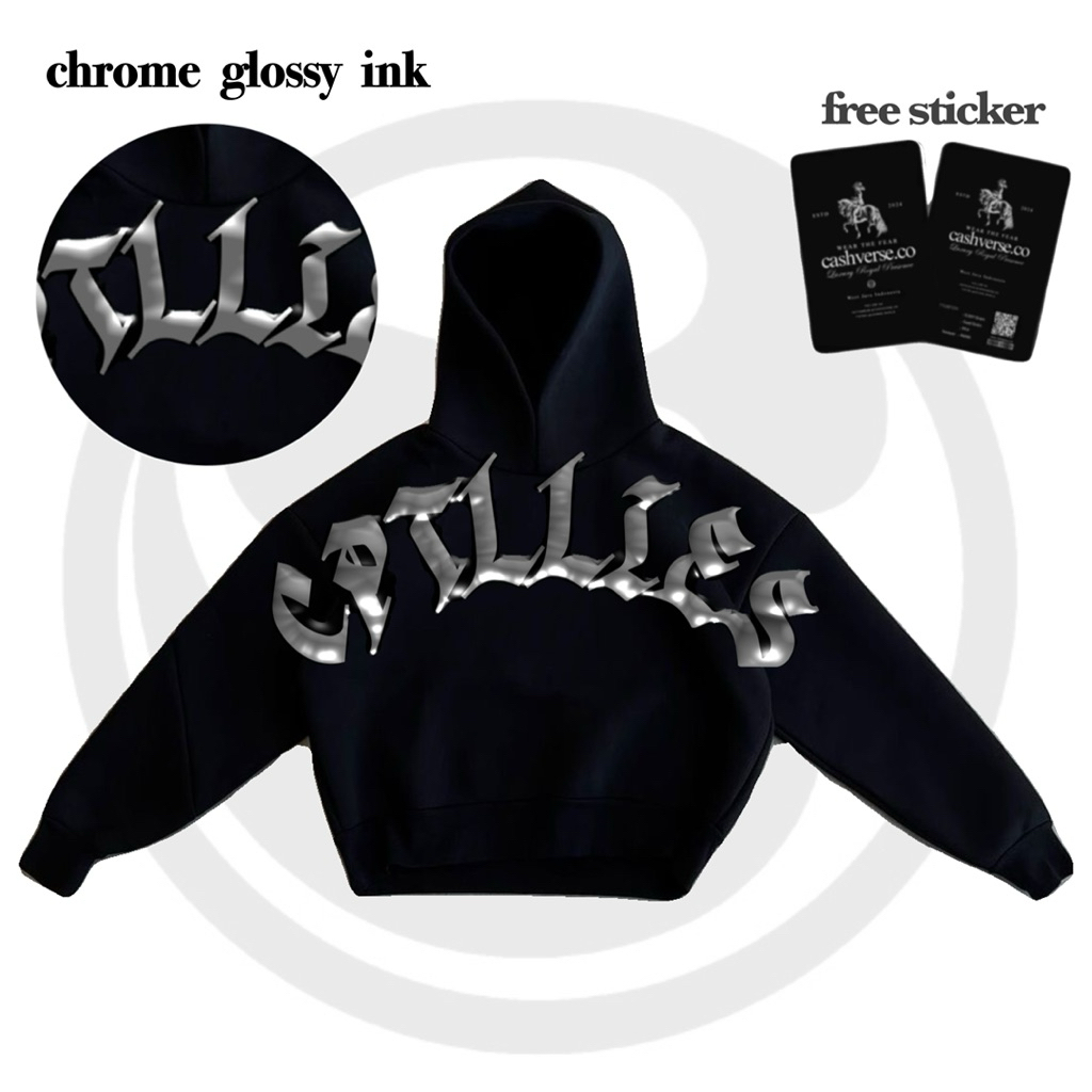 Hoodie boxy 300gsm sablon chrome mirror