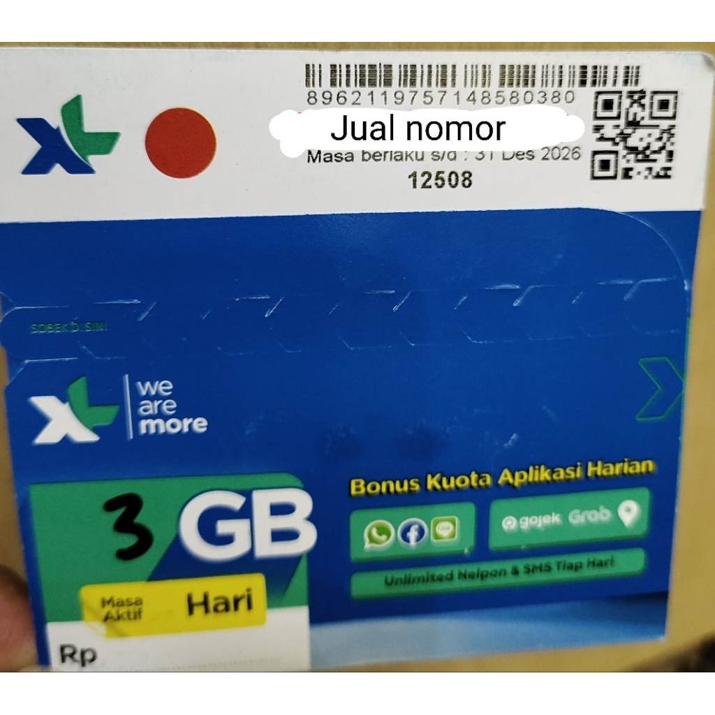 Kartu Perdana xl kuota 3gb murah support sinyal 5G