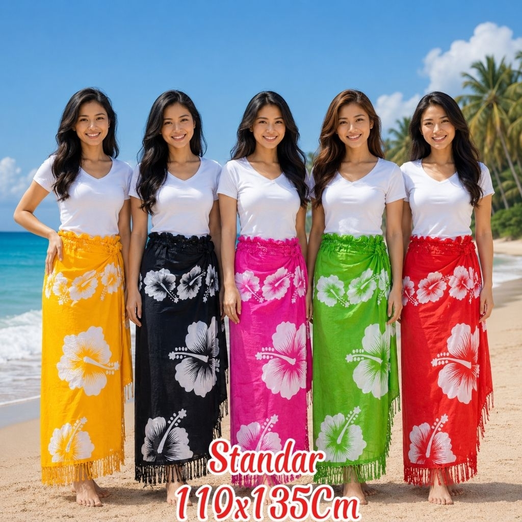 Kain Pantai Standar Motif Bunga // Kain Bali // Sarung Bali