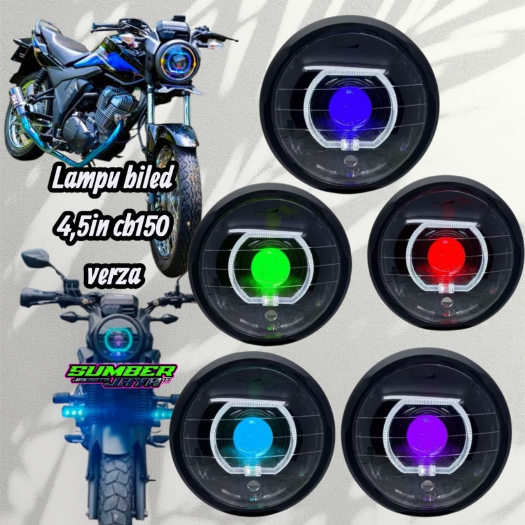 Reflektor lampu depan cb150 verza lampu biled 4,5in costum arus dc