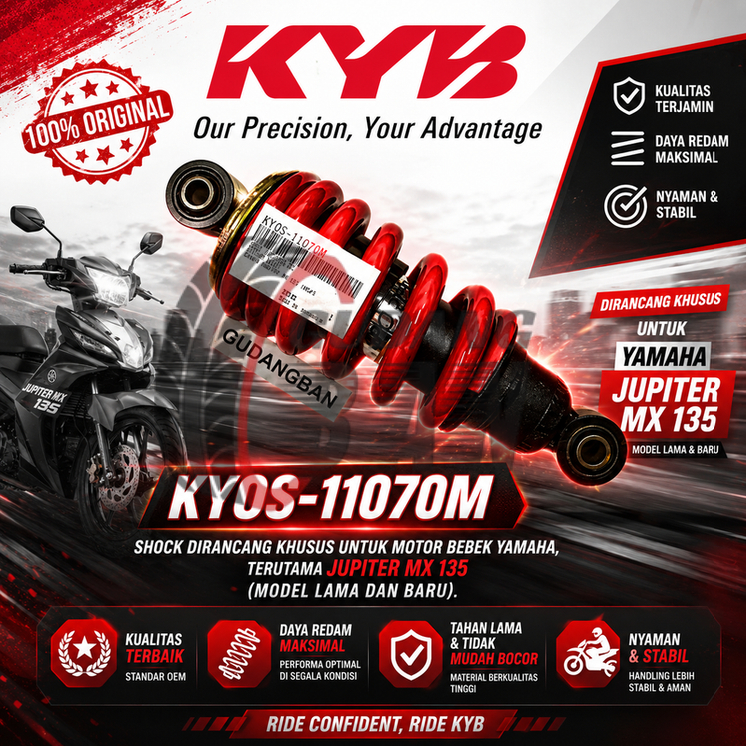 KYOS-11070M OS SHOCKBREAKER KAYABA HEAVY DUTY BELAKANG YAMAHA Jupiter MX 135 ORIGINAL KYB HEAVY DUTY