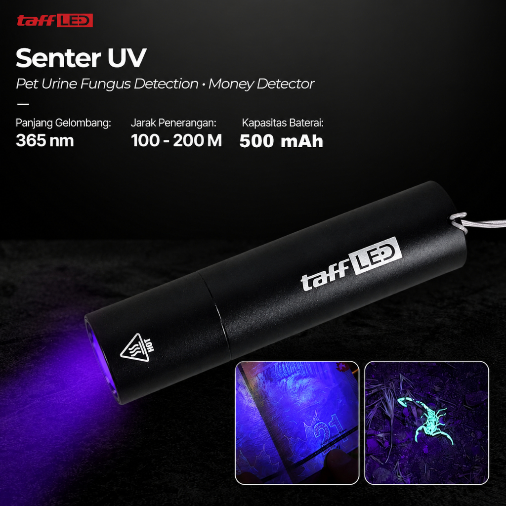 Senter UV Mini Rechargeable Money Detector 365nm 500mAh - S11-Z