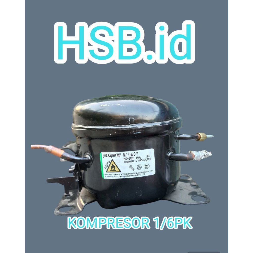 KOMPRESOR KULKAS 2 PINTU AQUA 1/6PK M1060Y FREON R600a ORI CABUTAN DARI KULKAS BARU