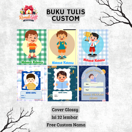 Buku Tulis Custom - Desain Lucu dan Unik