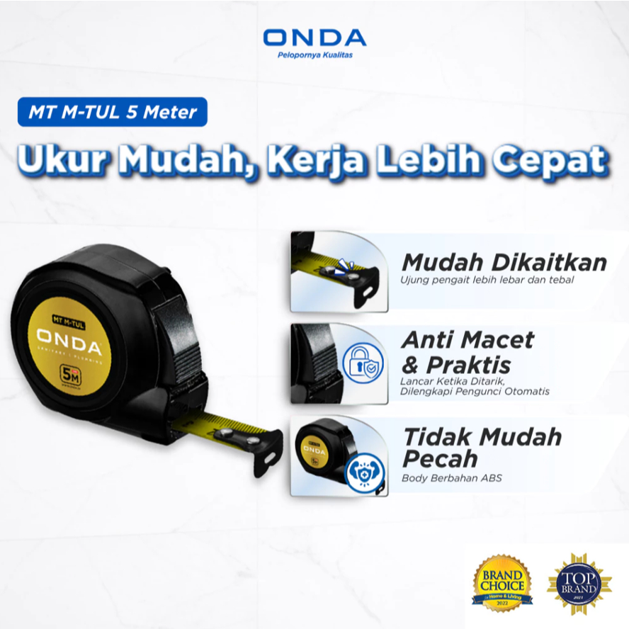 Meteran 5 Meter Original MT M-Tul ONDA