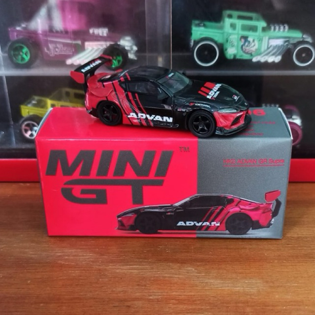 Mini GT 206 HKS ADVAN GR Supra RHD Loose Toy Diecast Mini Scale 1:64 Mobil JDM Premium Ban Karet Ori
