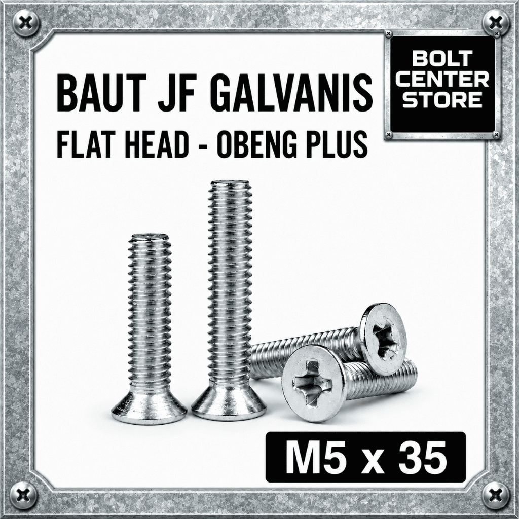 M5x35 Baut JF Flat Head Baut JF M5 x 35 Obeng Plus