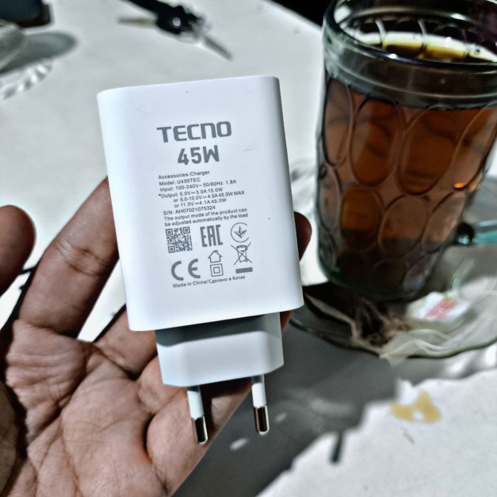 Adapter Charger Tecno CAMON 40 - CAMON 40 PRO Fastcharging 45Watt