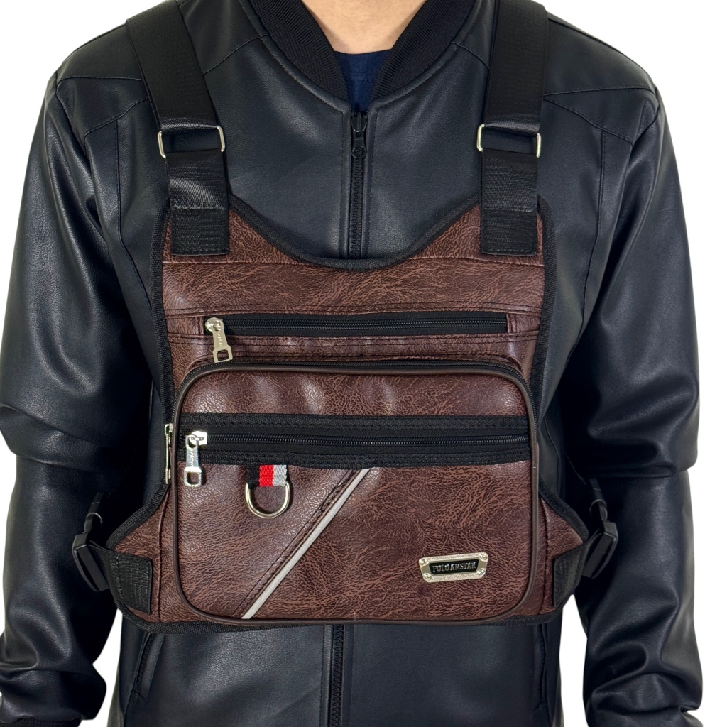 CHEST BAG TAS DADA KULIT PU LEATHER POLO AMSTAR IMPORT QUALITY TAS ROMPI