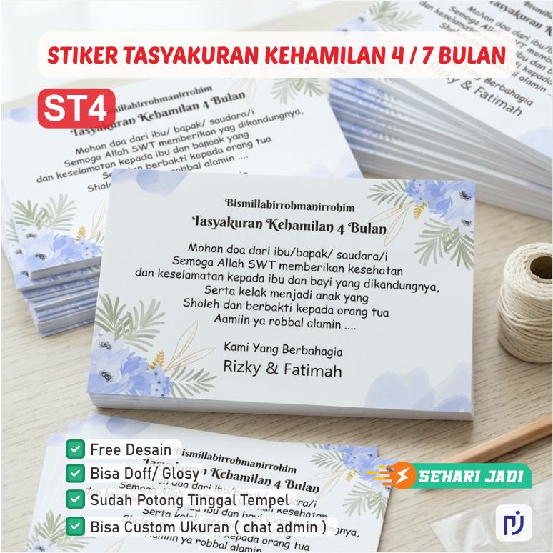 Stiker Tasyakuran Kehamilan 4 Bulanan & 7 Bulanan Custom